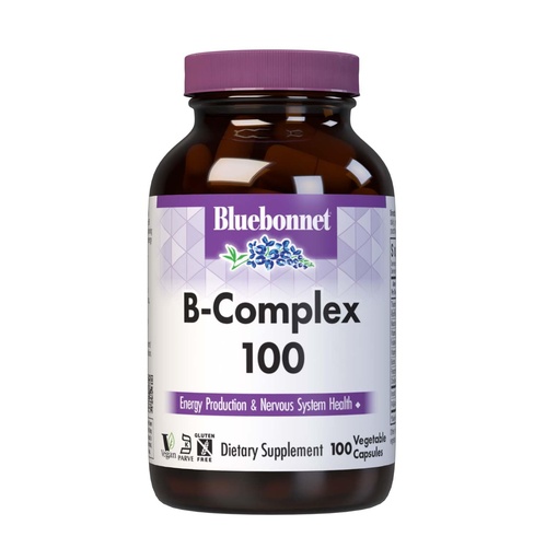 [BRSWIYQAO4EBEETE] Bluebonnet Nutrition B Complex, Complete Full Spectrum, Vitamin B6, B12, Biotin, Folate, Vegan, Vegetarian, Gluten, Soy & Milk Free, Kosher, 100 Count