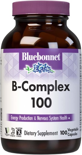 [BRSWIYQAO4EBEETE] Bluebonnet Nutrition B Complex, Popoln polni spekter, Vitamin B6, B12, Biotin, Folate, Vegan, Vegetarian, Gluten, Soy & Milk Free, Košir, 100 Število