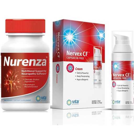 [BRSROGAEOB6WO2DX] Vita Sciences 40x Neuropathy Relief Power Pack: Nurenza 40x Strength Supplement & Nervex CF Capsaicin-Free Cream