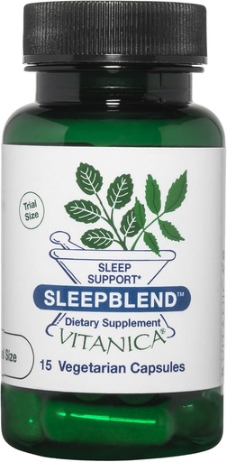 [BRSWIYQGPIPWAELG] Vitanica SleepBlend - Sleep & Relaxation Support for Women - Herbal Supplements with Melatonin, Valerian Root, Vitamin B2 & B12 & Magnesium - Pro Logo - 15 Vegan Caps