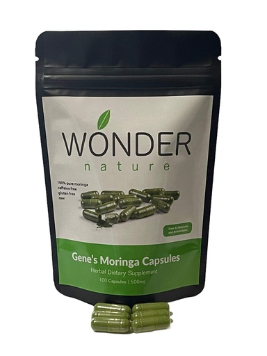 [BRSWGHDQOR7B4H3J] Gene's Moringa Fine Green Powder 100 Veg. Capsules, High Potency, Energy Focus and Alert, Increase Immune Systym