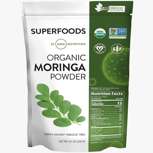 [BRSWKZ33ORYAA3D2] MRM Nutrition Moringa Powder • 124; superfood • 124; fordøjelsessygdomme • 124; High Fiber • 124; Antioxidant • 124; 60 Servering