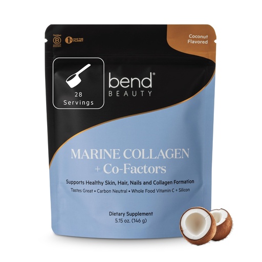 [BRSRMCQPAF5WGCI4] Bend Beauty Marine Collagen + Co-Factors | Coconut Flavored Collagen Powder | Hydrolyzed Collagen Supplement | Fish Collagen Peptides + Silicon + Vitamin C | Supports Healthy Skin, Hair and Nails