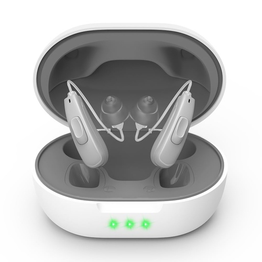 [BRSRA2TQCEJR63L4] True Hearing Aids (Not Amplifier) 11 Channals Professional Rechargeable Waterproof Hearing Aids for Seniors Serve with Noise Cancelling Hearing Aid with Magnetic Charging Box (Grey)