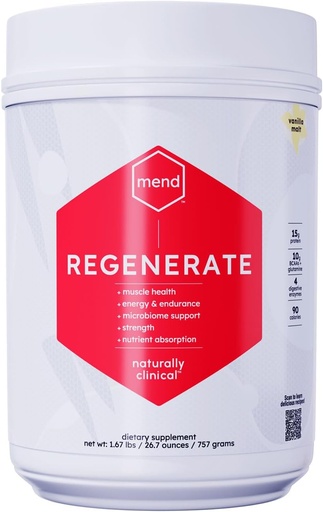 [BRSWYED6PIAQ2ADF] MEND Regenerate, Post Workout Recovery, imunitní podpora, a sportovní výživový dodatek pro muže a ženy - přírodní, gluten zdarma, a non-GMO - Vanilla Protein Powder, 20 Služeb