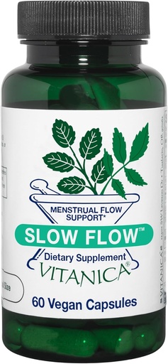 [BRSWIZQ6OUPGYFTC] Vitanica Slow Flow, Menstrual Flow Support, Vegan, 60 Capsules (Slow Flow Pro Logo)