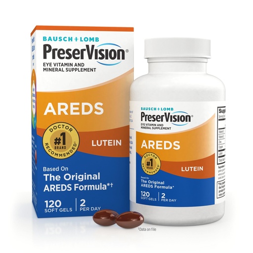 [BRSWIZAAOQGBEE34] PreserVision AREDS Eye Vitamins, #1 Eye Doctor Recommended Brand, Multivitamin with Lutein, Vitamins C & E, Zinc, and Copper Supplements, 120 Softgels