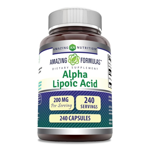 [BRSRAH37B4HAE3LU] Amazing Formulas Alpha Lipoic Acid | 200 Mg Supplement | Capsules | Non-GMO | Gluten-Free | Made in USA (1 Pack, 240 Count)