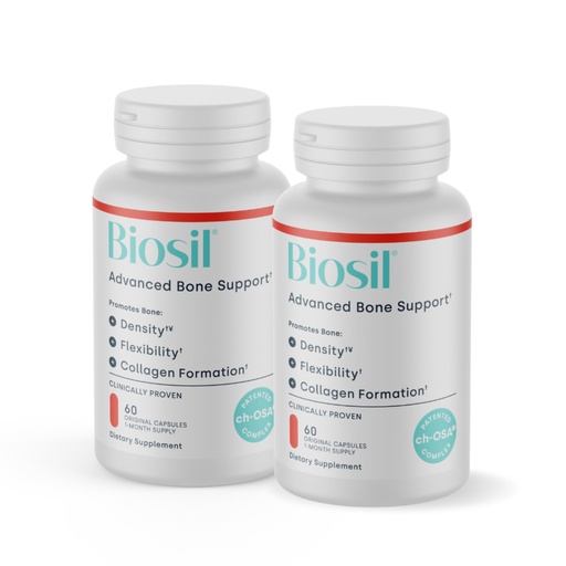 [BRSRMFTQPJ6QEDTH] Biosil Advanced Bone Support - 60 Capsules, Pack of 2 - Supports Bone Density, Flexibility & Collagen Formation with Patented ch-OSA Complex, Inositol, MK7 & Vitamin B12-60-Day Supply