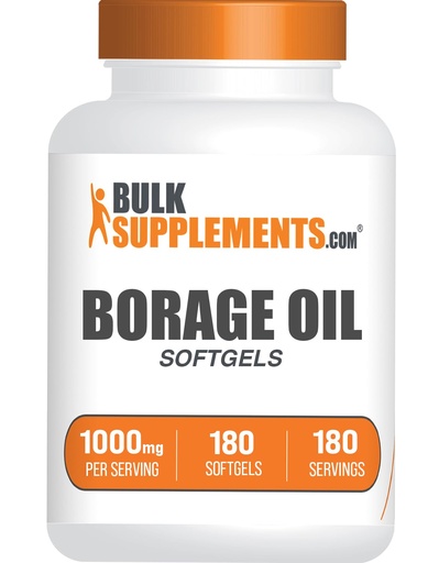 [BRSROBADOIJWCADV] BulkSupplements.com Borage Oil Softgels - Gamma Linolenic Acid Supplement, Borage Oil Supplements, Borage Oil 1000mg - Gluten Free, 1 Softgel per Serving, 180 Count (Pack of 1)