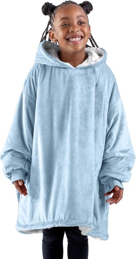 [BRSROHALCEHAECLF] Bare Home Wearable Blanket Hoodie - Soft Plush Sherpa - Warm and Cozy - Oversized Wearable Blanket - Adult & Kid Sizes