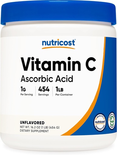 [BRSWIBIPA4PBKHDU] Nutricost Pure Acid ascorbic Pulbere (Vitamina C) 1LB