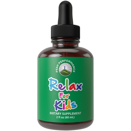 [BRSRMY32OQHAKAL3] Peak Performance Kids Calm Liquid Drops - Aid for Relaxation, Calming, Sleep - No Taste When Mixed with Water - Sugar Free 9-in-1 Non-Habit Forming Vegan Supplement with Magnesium, Chamomile 2 fl oz