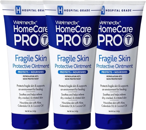 [BRSWGZT5CIARU2QU] Welmedix Fragile Skin Protective Ointment | Hospital Grade Healing Ointment, Barrier Cream & Skin Protectant w/Calendula for Treatment of Eczema, Psoriasis, Dermatitis, Bed Sores, Chafing (Pack of 3)