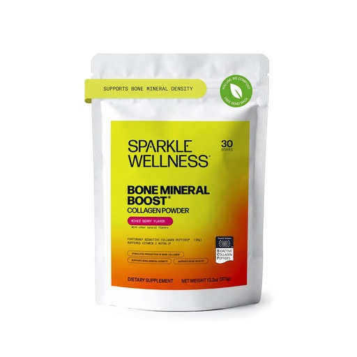[BRSRAZQRDMORSCLG] Sparkle Wellness FORTIBONE Bioactive Collagen Peptides | Collagen Powder Supplement with Nutra C Buffered Vitamin C for Bone Health | Bone Mineral Boost (Mixed Berry) [30 Serves]