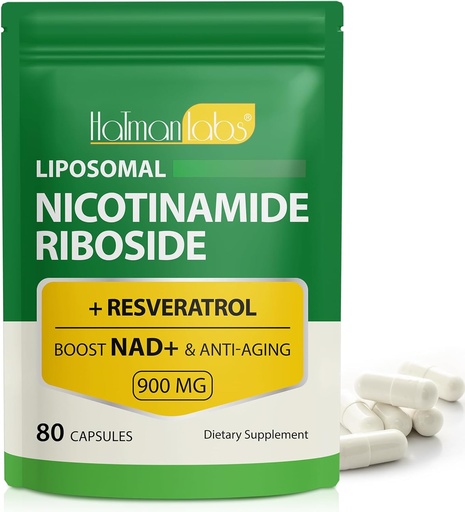 [BRSRAGIDCAJWGG3H] Doplněk NAD - Liposomální nikotinamid Riboside 900mg, Resveratrol, Quercetin - Doplněk NAD pro energetiku, Podpora buněčného zdraví, Stamina a zdravé stárnutí - Ultra síla 80 Kapsle
