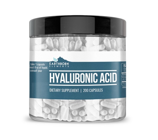 [BRSWY2Q2BUFQY3D3] Earthborn Elements Hyaluronic Acid 200 Capsules, Pure & Undiluted, No Additives