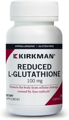 [BRSWIFIRAZ4AKCQ7] Kirkman Gereduceerd L-Glutathione 100 mg - Hypoallergeen 100 Vegetarische Capsules Antioxidant