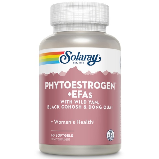[BRSWIZYPDICRAYLC] SOLARAY PhytoEstrogen Plus EFAs Menopause Support | Wild Yam, Black Cohosh, Evening Primrose & Borage | 60ct, 30 Serv.