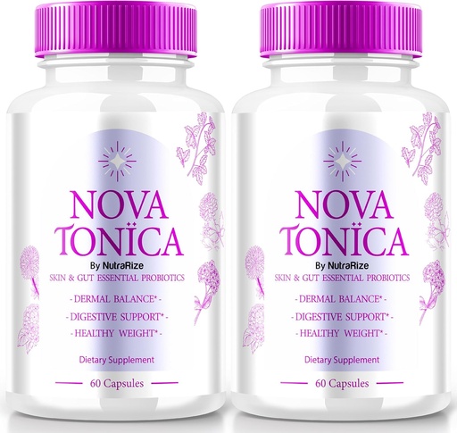 [BRSRAEACBYIRYADX] (2 pakuotė) NovaTonica Capsules, Nova Tonica remti natūraliai sveiką ir spindinčią odą, ypač stiprus priedas paramos hidratacija, Skin- Stiprinti vitaminų tabletes, Nova Tonikas Atsiliepimai (120 kapsulės)