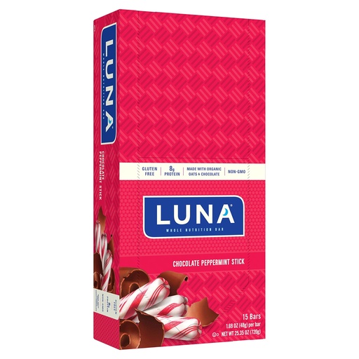 [BRSWIZIDBZ4WIEQ7] LUNA BAR - Gluten Free Snack Bars - Chocolate Peppermint Stick -8g of protein - Non-GMO - Plant-Based Wholesome Snacking - On the Go Snacks (1.69 Ounce Snack Bars, 15 Count)