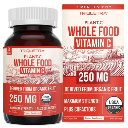 [BRSROAYCAV6B4YL4] Organic Vitamin C | Whole Food Vitamin C from Fruit Plus Absorption Enhancing Cofactors - Vegan, Enhanced Bioavailability - Immune Support, Antioxidant, Total Health (90 Servings)