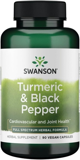[BRSRMZQLA4IAMYI6] Swanson Premium- Turmeric ' sensible' Black Pepper - Antioxidante, Digestión ' sensible' Joint Support - 90 Veg Caps