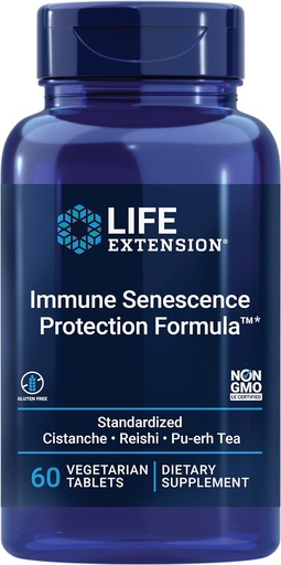 [BRSWK2Q2DEHWAGT2] Life Extension Immune Senescence Formula Standardized Cistanche Reishi PU-ERH Tea, 60 Vegetarian Tablets