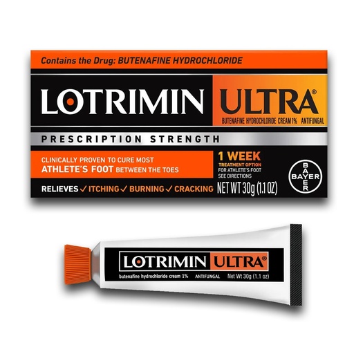 [BRSWIHL2ON5RYF34] Lotrimin Ultra 1 Week Athlete's Foot Treatment, Prescription Strength Butenafine Hydrochloride 1%, Cures Most Athlete’s Foot Between Toes, Cream, 1.1 Oz