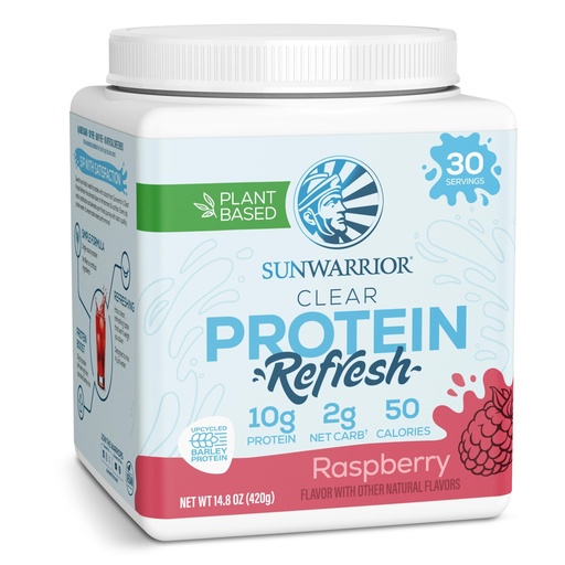 [BRSROATRPMFBQ3LH] Sunwarrior Clear Protein Powder Plant-Based Water Mix, Vegan and Refreshing Protein and Hydration Supplement 10g Per Serving Raspberry Flavored 420g Tub 30 Servings