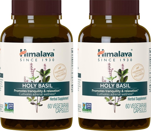 [BRSWIYYPOMNWI2TU] Himàlaia Sant Basilio, 60 dies de distribuïdora - l'Avbal Adrenal Implementació de l'ajuda de l'ajuda de Stres, tranquil·litat, de l'energia i de la sonda Ocasal - Vegan, No-GMO, Guten Free, 720 mg, 60 Capules, paquet de 2