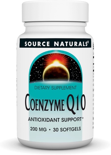 [BRSWIYQCPJ7QAH3K] Source Naturals Coenzyme Q10 Antioxidant Support 200 mg for Heart, Brain, Immunity, & Liver Support - 30 Softgels