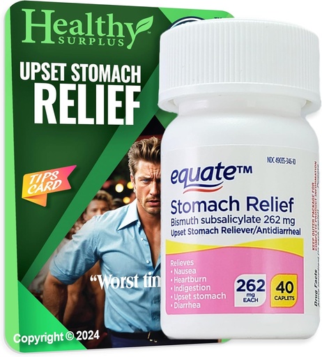 [BRSROAD7CRYRS2QY] Healthy Surplus Stomach Relief - Bismuth Subsalicylate 262 mg 40 Caplets