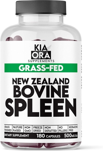 [BRSRAZIPCR5BSGT4] Grass Fed Bovine Spleen Supplement | Freeze-Dried, Desiccated Spleen Glandular – Supports Immune Function & Blood Health – Ancestral Organ Capsules – 180ct