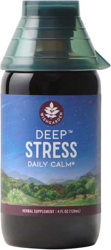 [BRSWKZY3BV6BQFA3] WishGarden Herbs Deep Stress with Ashwagandha - Plant-Based Liquid Herbal Adrenal Support Supplement with Ashwagandha Root and Powerhouse Adaptogens for Stress Relief, Fast-Acting Stress Tincture, 4oz