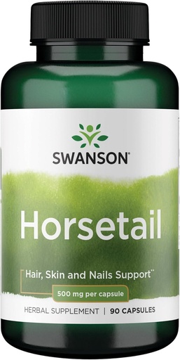 [BRSWIZT4AACRAADK] Swanson Horsetail - Βότανο συμπλήρωμα που υποστηρίζει υγιή μαλλιά, δέρμα & νύχια - φυσικά συστατικά για την υγεία των οστών & ούρων Tract Support - (90 κάψουλες, 500mg το καθένα)