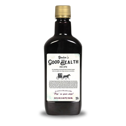 [BRSW2AL4CUNBGCDB] Yoder’s Good Health Recipe Apple Cider Vinegar Liquid Complex, 25 oz, Amish Harvest Herbal Tonic with Elderberry Juice, Organic Wildcrafted Herbs, Raw Detoxifying Antioxidants