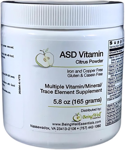 [BRSWIYYIDEDREFAZ] ASD-vitamin por - Citrus Flavor - autista spektrum zavar gyermekek számára Több vitamin / ásványi anyag / nyom Elem kiegészítés - 5.8 oz