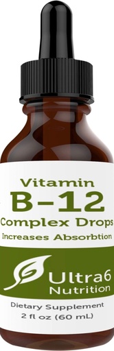 [BRSWICYAOAJQAHQ5] Ultra6 Nutrition Vitamin B12 Sublingual Liquid Drops - B12 Methylcobalamin Supplement Great for Energy & Tiredness - Vitamin-B Supplements for Women & Men - 90 Day Supply