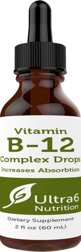 [BRSWICYAOAJQAHQ5] Ultra6 Voeding Vitamine B12 Sublingual Liquid Drops - B12 Methylcobalamine Supplement Groot voor energie en vermoeidheid - Vitamine-B Supplementen voor vrouwen en mannen - 90 dagen levering