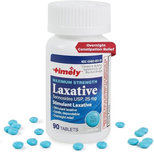 [BRSW2FDQCAJQOHL7] TIME-CAP LABS, INC. Horal - Max Laxives - 90 taules màximes de força - 25mg Sennosides Laxitiu - Recomunicació Ocasition, millor Laxives per a la Llei de policia ràpida