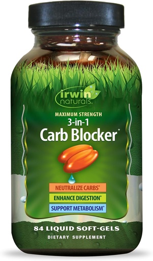 [BRSWYGI6BF5A2HQ4] Irwin Naturals Maximum Strength 3-in-1 Carb Blocker 84 Count