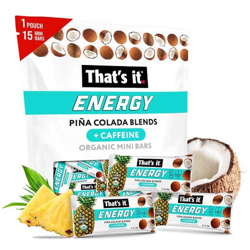 [BRSROAARBEGWMEI7] That's it. Piña Colada Caffeine Blends Energy Mini Bars Pineapple Coconut (15 Count) Allergy-Friendly, non-GMO, Gluten Free Snacks