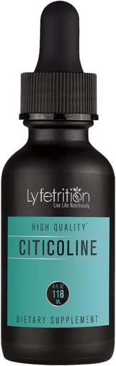 [BRSROZIFB4FBG23H] Lyfetrition Citicoline Liquid Drops 536 mg, 4 Oz Liquid, 220 Servings, Made in USA, Quick Absorption, Quality Potent Ingredients, Non-GMO, GMP Certified, Cruelty-Free Products