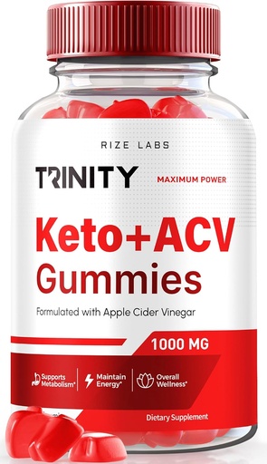 [BRSROEDQOZ5RQGTL] rize labs - Trinity Keto+ACV Gummies for Advanced Weight Loss, All Natural Apple Cider Vinegar Supplement, 500 mg (60 Gummies)