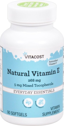 [BRSWIEYMBJYWGCIV] Vitacost Natural Vitamin E -- 268 mg - 90 Softgels
