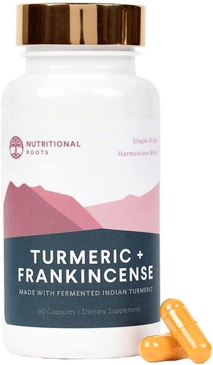 [BRSW2CARA4OQAHIU] Nutritional Roots - Indian Turmeric + Frankincense - With 95% Curcuminoids, Curcumin Longa, Boswellia Serrata & Black Pepper - Supports Joint Health - Dietary Supplement - 1 Month Supply - 60 Capsules