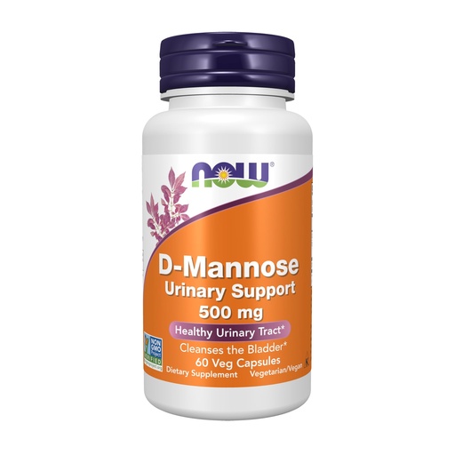 [BRSROZ35OYCBMC3O] Now Foods Supplements, D-Mannose 500 mg, Non-GMO Project Verified, Healthy Urinary Tract*, 60 Veg Capsules