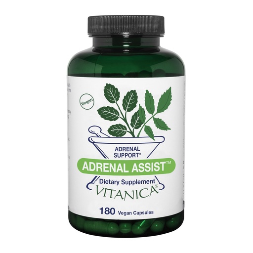[BRSWKYQMOYBWKFTK] Vitanica Adrenal Assist - Nutritional Supplement with Tonic & Adaptogenic Herbs - Adrenal & Immune System Support Supplement with Zinc, Magnesium & B Vitamins - Pro Logo - 180 Capsules