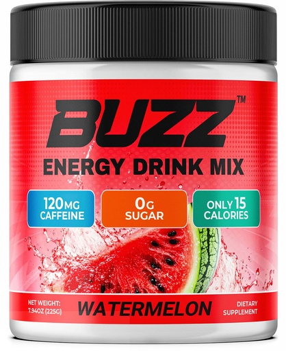 [BRSW2HABO5YAGF3K] Morning Buzz Energy Drink Powder - Sugar Free Energy Drink Mix - Pre Workout Drink Mix with 18 Vitamins & Minerals, No Jitters, No Crash - Gluten Free, No Artificial Dye, Original Watermelon Flavor